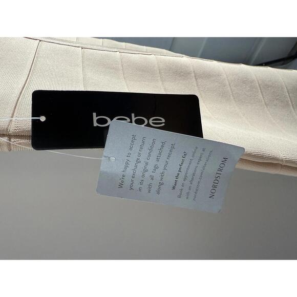 NWT Bebe Women's Beige Bandage Cocktail Dress Size S - Picture 6 of 9